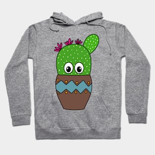 Cute Cactus Design #328: Cute Beavers Tail Cactus In Earthen Pot Hoodie